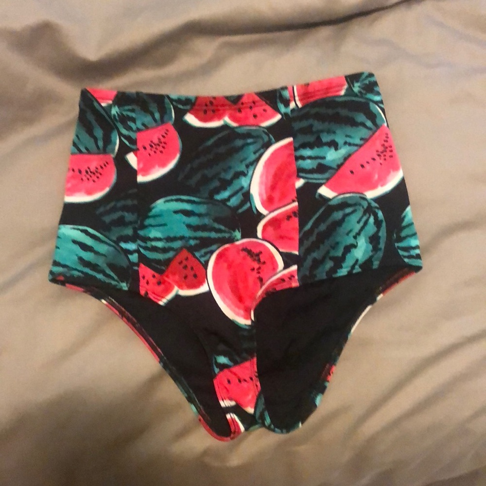 High waisted swim bottoms w/ watermelon!